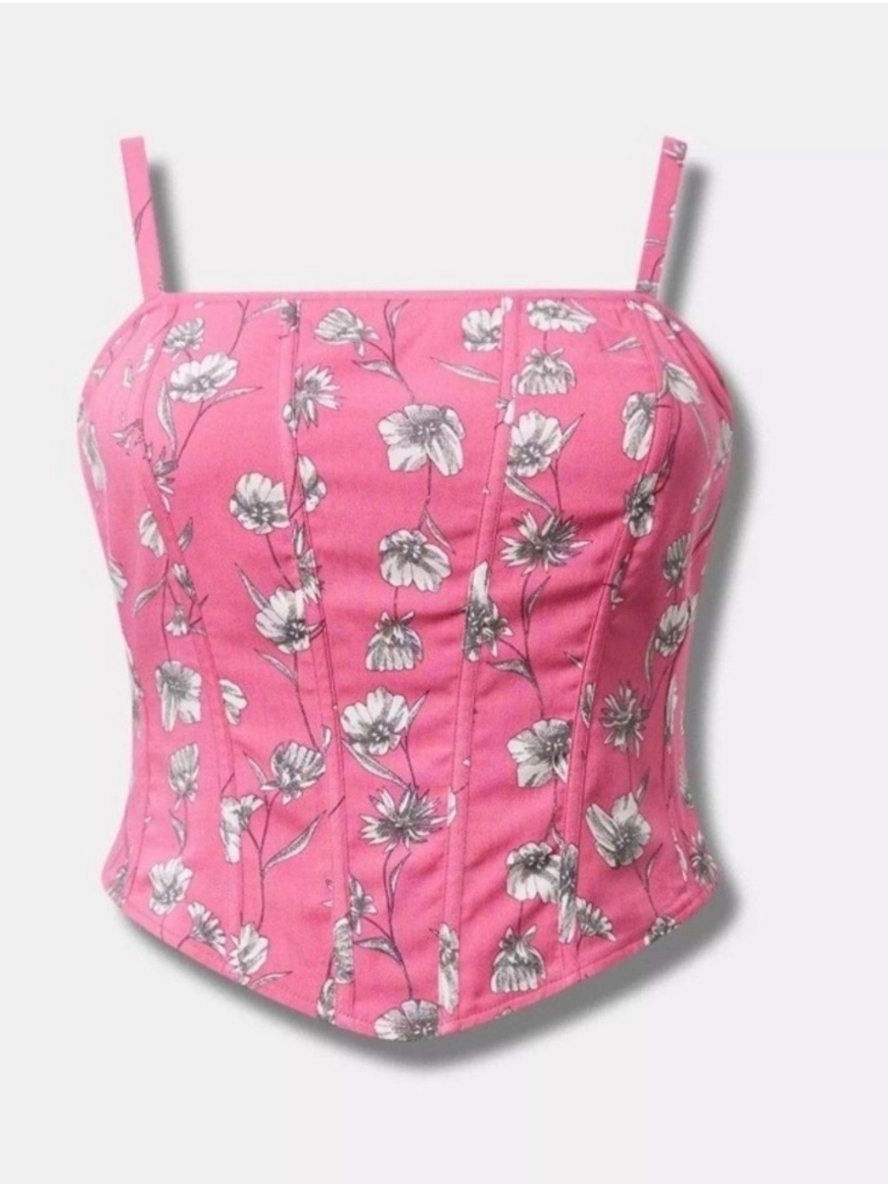 Torrid Floral Corset Crop Top in Pink Size 5